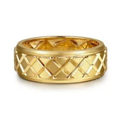 Online Gabriel & Co. 14K Yellow Gold 8mm Square Mens Ring in High Polished Finish
