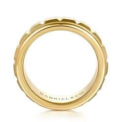 Outlet Gabriel & Co. 14K Yellow Gold 8mm Square Rotating Mens Ring in High Polished Finish