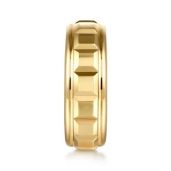 Outlet Gabriel & Co. 14K Yellow Gold 8mm Square Rotating Mens Ring in High Polished Finish