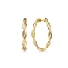 New Gabriel & Co. 14K Yellow Gold 25mm Twisted Classic Round Hoop Earrings