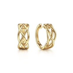 Outlet Gabriel & Co. 14K Yellow Gold 15 mm Twisted Huggies