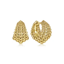 Clearance Gabriel & Co. 14K Yellow Gold 15mm Wide Bujukan Huggies
