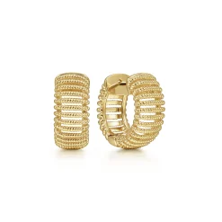 Gabriel & Co. 14K Yellow Gold 15 mm Wide Open Pattern Huggies