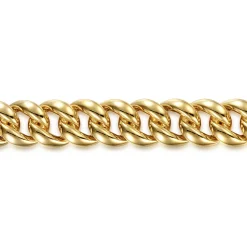 Clearance Gabriel & Co. 14K Yellow Gold 12mm Width Classic Plain Men's Mix Cuban Bracelet
