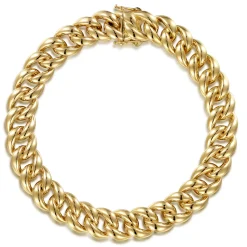 Discount Gabriel & Co. 14K Yellow Gold 10mm Width Classic Plain Men's Mix Cuban Bracelet