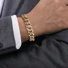 Sale Gabriel & Co. 14K Yellow Gold 14mm Width Classic Diamond Men's Mix Cuban Bracelet
