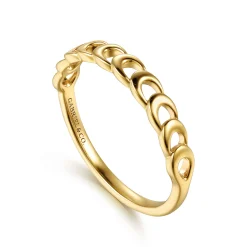 Hot Gabriel & Co. 14K Yellow Gold Moon Shape Stackable Ring