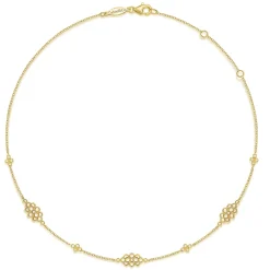 Best Gabriel & Co. 14K Yellow Gold Multi Circle Casted Station Necklace
