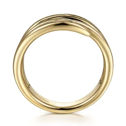 New Gabriel & Co. 14K Yellow Gold Multi Row Open Claw Ring