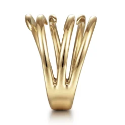 New Gabriel & Co. 14K Yellow Gold Multi Row Open Claw Ring