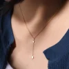 Outlet Gabriel & Co. 14K Yellow Gold Multi Teardrop Y Necklace with Diamonds