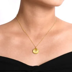 Hot Gabriel & Co. 14K Yellow Gold Octagonal Locket Necklace with Diamond Star Center