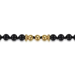 Hot Gabriel & Co. 14K Yellow Gold Onyx Beads Bracelet