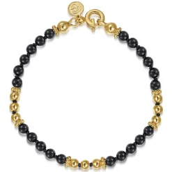 Hot Gabriel & Co. 14K Yellow Gold Onyx Beads Bracelet