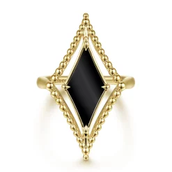 Discount Gabriel & Co. 14K Yellow Gold Onyx Rhombus Bujukan Ring
