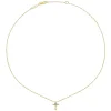 Gabriel & Co. 14K Yellow Gold Opal Cross Pendant Necklace
