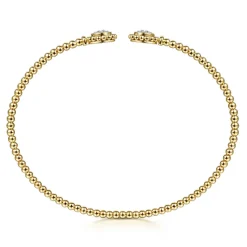 Discount Gabriel & Co. 14K Yellow Gold Open Bangle with Pave Diamond Circles