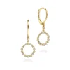 Gabriel & Co. 14K Yellow Gold Open Circle Diamond Drop Earrings