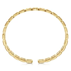 Best Gabriel & Co. 14K Yellow Gold Open Cuff Geometric Bangle