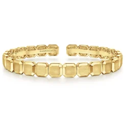 Best Gabriel & Co. 14K Yellow Gold Open Cuff Geometric Bangle