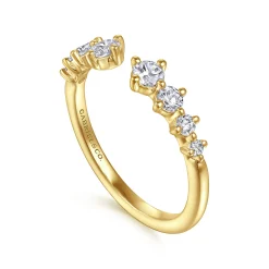 Clearance Gabriel & Co. 14K Yellow Gold Open Diamond Anniversary Band - 0.5 ct