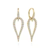 Hot Gabriel & Co. 14K Yellow Gold Open Diamond Teardrop Leverback Earrings