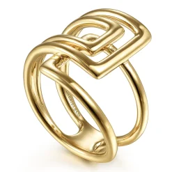 Hot Gabriel & Co. 14K Yellow Gold Open Foldover Ring