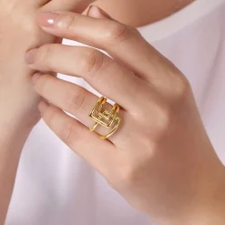 Hot Gabriel & Co. 14K Yellow Gold Open Foldover Ring