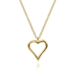 Sale Gabriel & Co. 14K Yellow Gold Open Heart Pendant Necklace