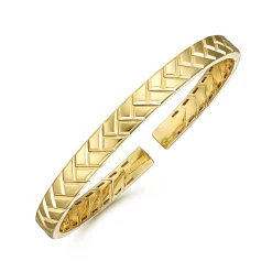 Sale Gabriel & Co. 14K Yellow Gold Open Herringbone Cuff Bangle