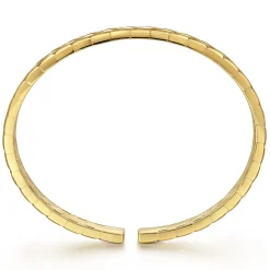 Sale Gabriel & Co. 14K Yellow Gold Open Herringbone Cuff Bangle