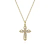 Discount Gabriel & Co. 14K Yellow Gold Openwork Diamond Cross Necklace