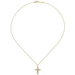 Discount Gabriel & Co. 14K Yellow Gold Openwork Diamond Cross Necklace