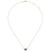 Sale Gabriel & Co. 14K Yellow Gold Oval Amethyst Pendant Necklace with Diamond Accents