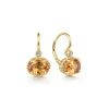 Online Gabriel & Co. 14K Yellow Gold Oval Citrine and Diamond Leverback Earrings