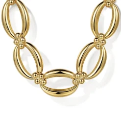 Gabriel & Co. 14K Yellow Gold Oval Link Chain Necklace wth Bujukan Connectors