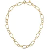 Hot Gabriel & Co. 14K Yellow Gold Oval Link Chain Necklace wth Circle Stations