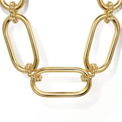 Best Gabriel & Co. 14K Yellow Gold Oval Link Chain Necklace wth Bujukan Connectors