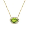 Online Gabriel & Co. 14K Yellow Gold Oval Peridot and Diamond Halo Pendant Necklace