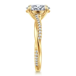 Clearance Gabriel & Co. 18K Yellow Gold Oval Twisted Diamond Engagement Ring