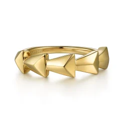 Hot Gabriel & Co. 14K Yellow Gold Overlapping Triangles Stackable Ring