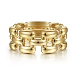 Outlet Gabriel & Co. 14K Yellow Gold Panther Chain Ring