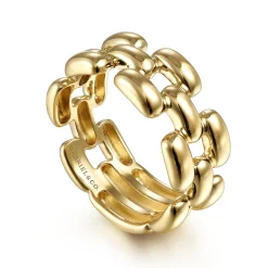 Outlet Gabriel & Co. 14K Yellow Gold Panther Chain Ring