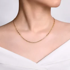 Outlet Gabriel & Co. 14K Yellow Gold Paper Clip Chain Necklace
