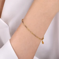Clearance Gabriel & Co. 14K Yellow Gold Paperclip Chain Bracelet 3.1mm 7 inch