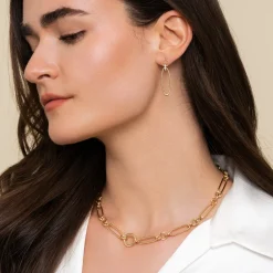 Hot Gabriel & Co. 14K Yellow Gold Paper Clip Chain Necklace with Circle Stations