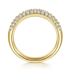 New Gabriel & Co. 14K Yellow Gold Pave Diamond Anniversary Band - 0.5 ct