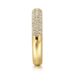 New Gabriel & Co. 14K Yellow Gold Pave Diamond Anniversary Band - 0.5 ct