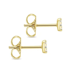 Best Gabriel & Co. 14K Yellow Gold Pave Diamond Cushion Cut Stud Earrings