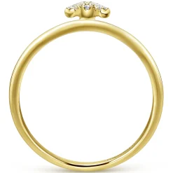 Clearance Gabriel & Co. 14K Yellow Gold Pave Diamond Uppercase A Initial Ring